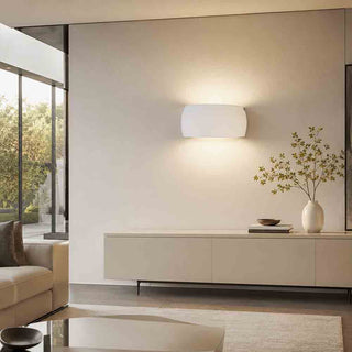 Applique da parete ovale in gesso a doppia emissione di luce R7S