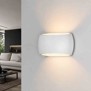 Applique da parete ovale in gesso a doppia emissione di luce R7S