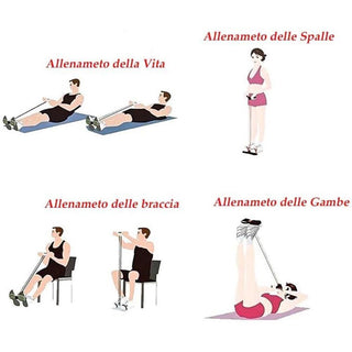 Elastico per esercizi di allenamento addominali 4 bande per muscoli