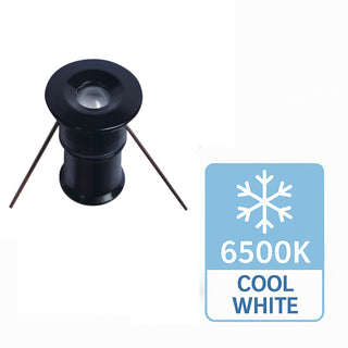 Mini faretto incasso nero cielo stellato 1W punto luce IP65