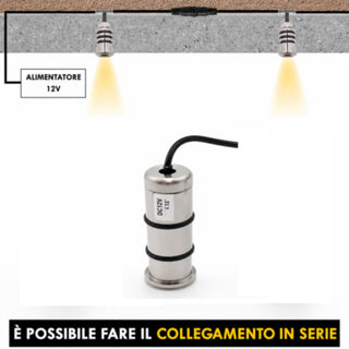 Mini faretti LED spot punto luce da incasso 0,1W 12V in alluminio