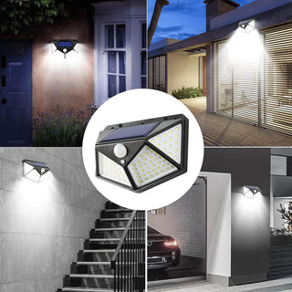 3 faretti solari applique 114 led sensore di movimento 3 modalità Ip65