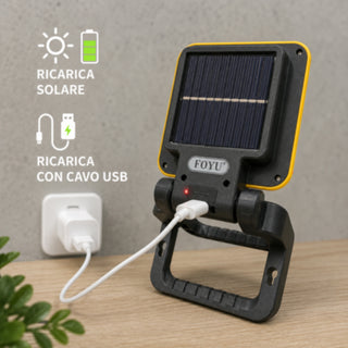 Faretto a led con ricarica solare e USB luce da campeggio CCT