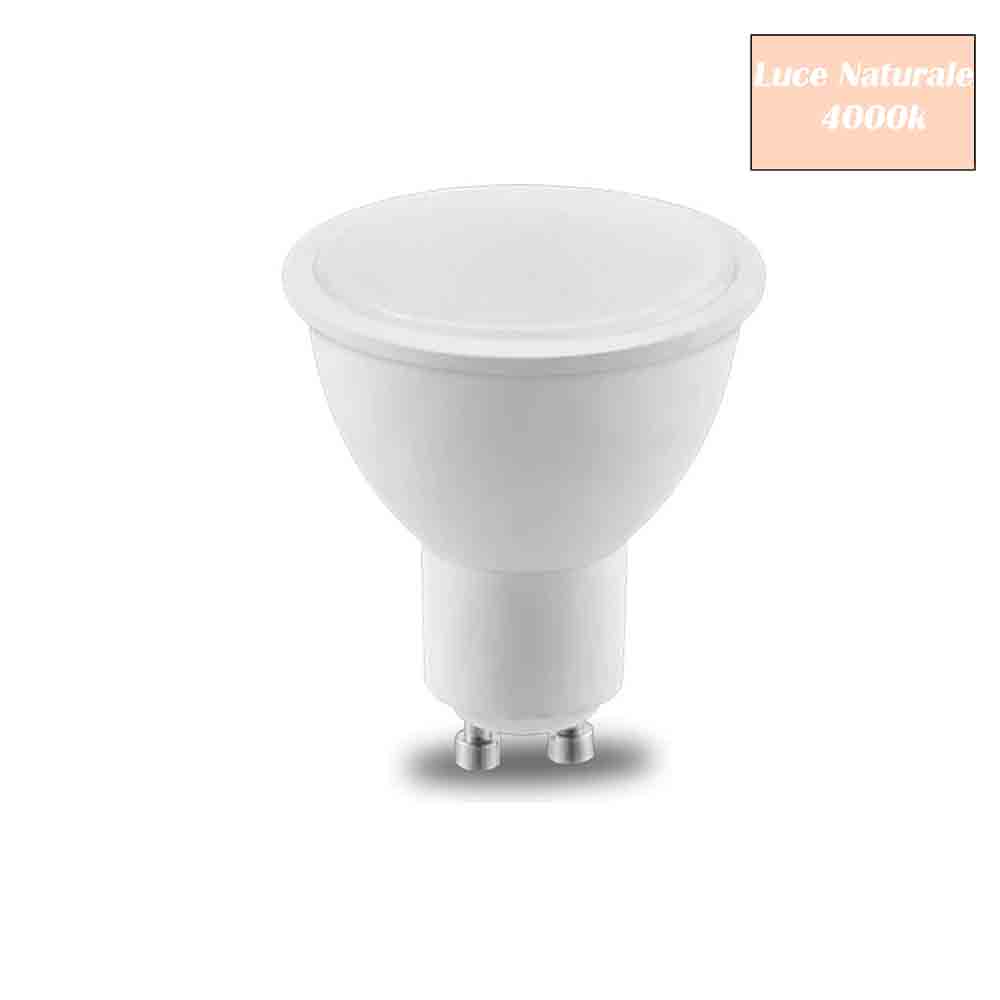 Set 6 Faretto led 8 watt attacco GU10 luce calda 3000k naturale 4000k e fredda 6500k lampada per portafaretti