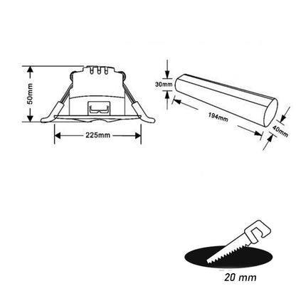 Faretto di emergenza da incasso 3 watt 1 led cob anti black out mini spot luce fredda 6500k