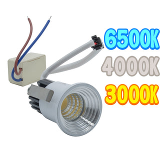 Faretto 1 led COB incasso 3W mini spot punto luce 6500k 3000k 4000k