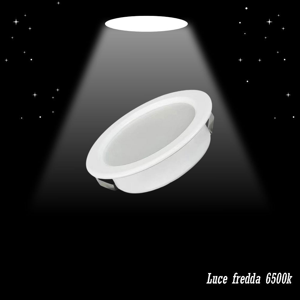 Faretto led 3 watt ad incasso rotondo opaco per cappa mensola bordo bianco luce fredda 6500k naturale 4000k calda 3000k