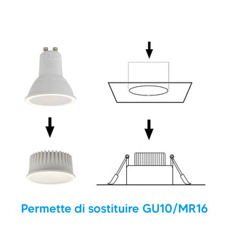 Modulo led 6W sostituzione faretti GU10/MR16 incasso CCT trasparente