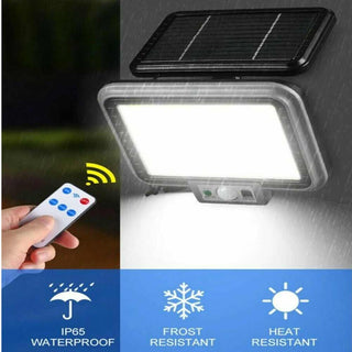 Faro LED pannello solare sensore crepuscolare movimento 6500k IP65