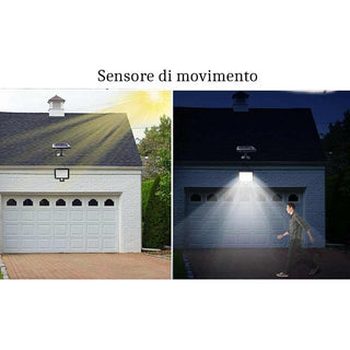 Faro LED pannello solare sensore crepuscolare movimento 6500k IP65