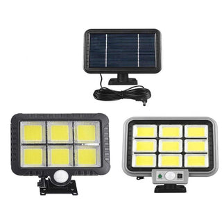 Faro LED pannello solare sensore crepuscolare movimento 6500k IP65
