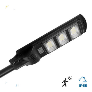 Faro 150 led pannello solare movimento crepuscolare 90W stradale + palo