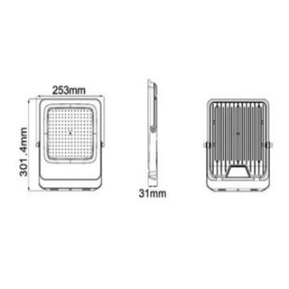Faro led ultra slim 150 watt per esterno ip65 luce 6500k 3000k 4000k