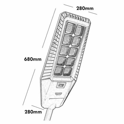 Faro armatura stradale con pannello solare 170 watt lampada fotovoltaico con sensore crepuscolare