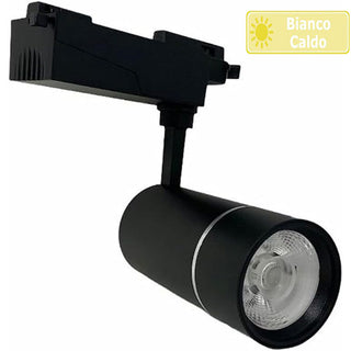 Faretto binario monofase led cob 30 watt nero luce 6500k 3000k 4000k