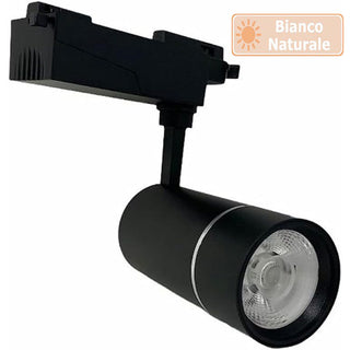 Faretto binario monofase led cob 30 watt nero luce 6500k 3000k 4000k