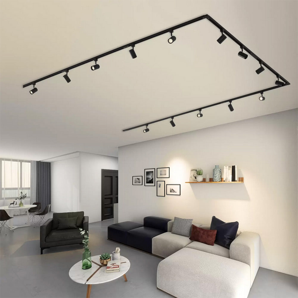 Faretto da binario monofase led cob 30 watt scocca nera faro soffitto proiettore luce frdda 6500k calda 3000k naturale 4000k