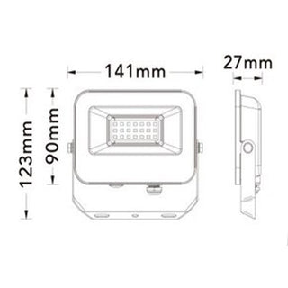 Faro led slim nero 20 watt tecnologia switch CCT IP66 per esterno