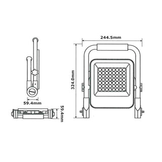 Faro da lavoro a led 50 watt ricaricabile emergenza IP65 luce 6500k