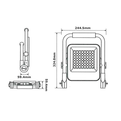 Faro da lavoro a led 50 watt faretto ricaricabile usb portatile emergenza IP65 luce fredda 6500k