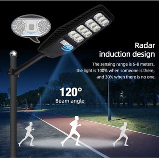 Faro LED stradale solare 1000W sensore crepuscolare  di movimento IP65
