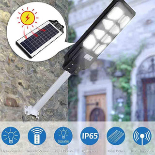 Faro LED stradale solare 1000W sensore crepuscolare  di movimento IP65