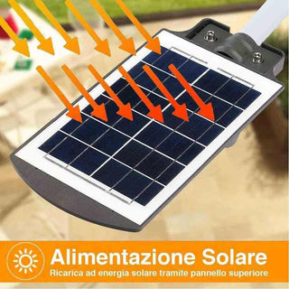 Faro LED stradale solare 1000W sensore crepuscolare  di movimento IP65