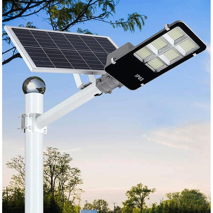 Faro a led con pannello solare 400 watt con telecomando staffa armatura stradale per esterno IP66 luce fredda 6500k