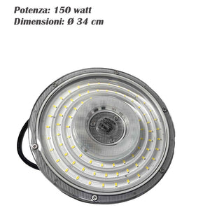 Faro led industriale 50 100 150 200 watt cappellone ufo IP65 6500k