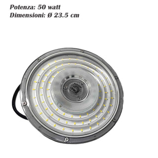 Faro led industriale 50 100 150 200 watt cappellone ufo IP65 6500k