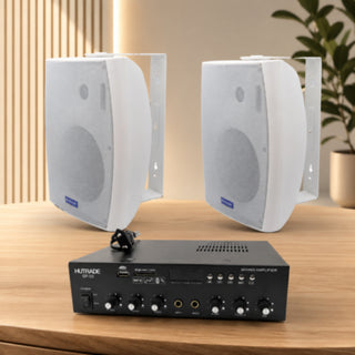 Kit Audio Filodiffusione 120W 2 Casse e Amplificatore  a Parete