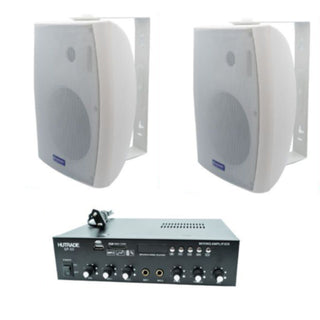 Kit Audio Filodiffusione 120W 2 Casse e Amplificatore  a Parete