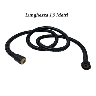 Laccio doccia bianco o nero flessibile 150 cm attacco ½”