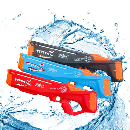 Fucile ad acqua ricaricabile a batteria squalo da 600 ml pistola gioco per bimbo bimba getto 8 10 metri