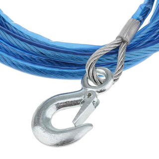 Fune traino acciaio 10 mm x 4 m con ganci 2 moschettoni e guanti