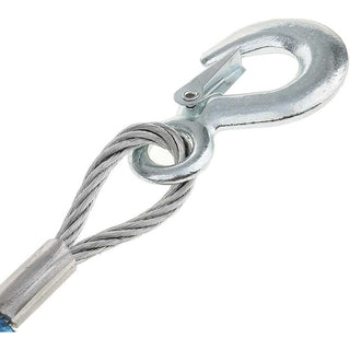 Fune traino acciaio 10 mm x 4 m con ganci 2 moschettoni e guanti