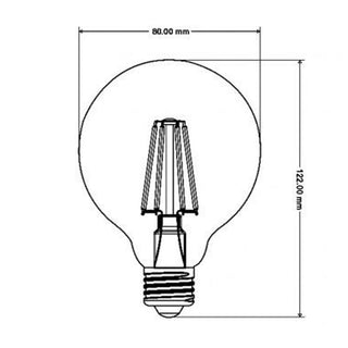 Lampadina led E27 globo G80 12 watt filamento luce calda 2700k