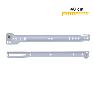 Set 2 guide bianche per cassetti scorrevoli a rullo fissaggio laterale