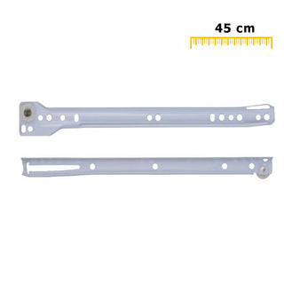 Set 2 guide bianche per cassetti scorrevoli a rullo fissaggio laterale