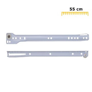 Set 2 guide bianche per cassetti scorrevoli a rullo fissaggio laterale