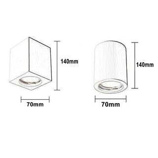 Applique soffitto in gesso verniciabile cilindro o cubo GU10 14x7 cm