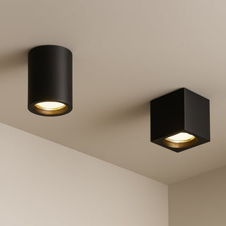 Applique soffitto in gesso verniciabile cilindro o cubo GU10 11x7 cm