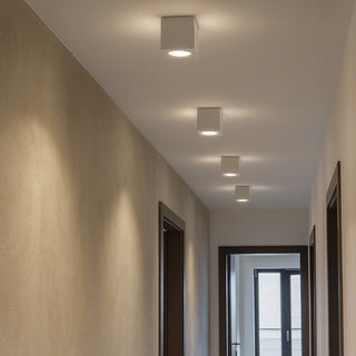 Applique soffitto in gesso verniciabile cilindro o cubo GU10 11x7 cm