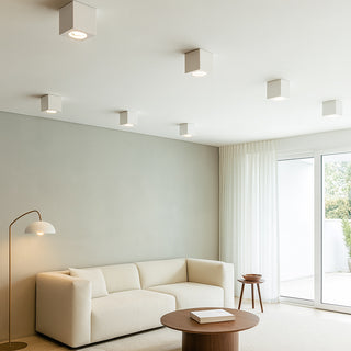 Applique soffitto in gesso verniciabile cilindro o cubo GU10 11x7 cm