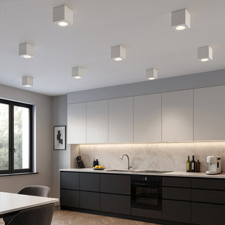 Applique soffitto in gesso verniciabile cilindro o cubo GU10 11x7 cm