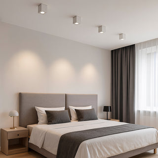 Applique soffitto in gesso verniciabile cilindro o cubo GU10 11x7 cm