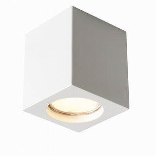 Applique soffitto in gesso verniciabile cilindro o cubo GU10 11x7 cm