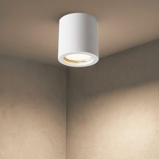 Applique soffitto in gesso verniciabile cilindro o cubo GU10 11x7 cm