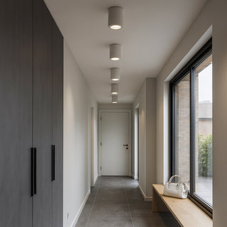 Applique soffitto in gesso verniciabile cilindro o cubo GU10 11x7 cm