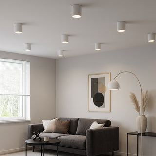 Applique soffitto in gesso verniciabile cilindro o cubo GU10 11x7 cm